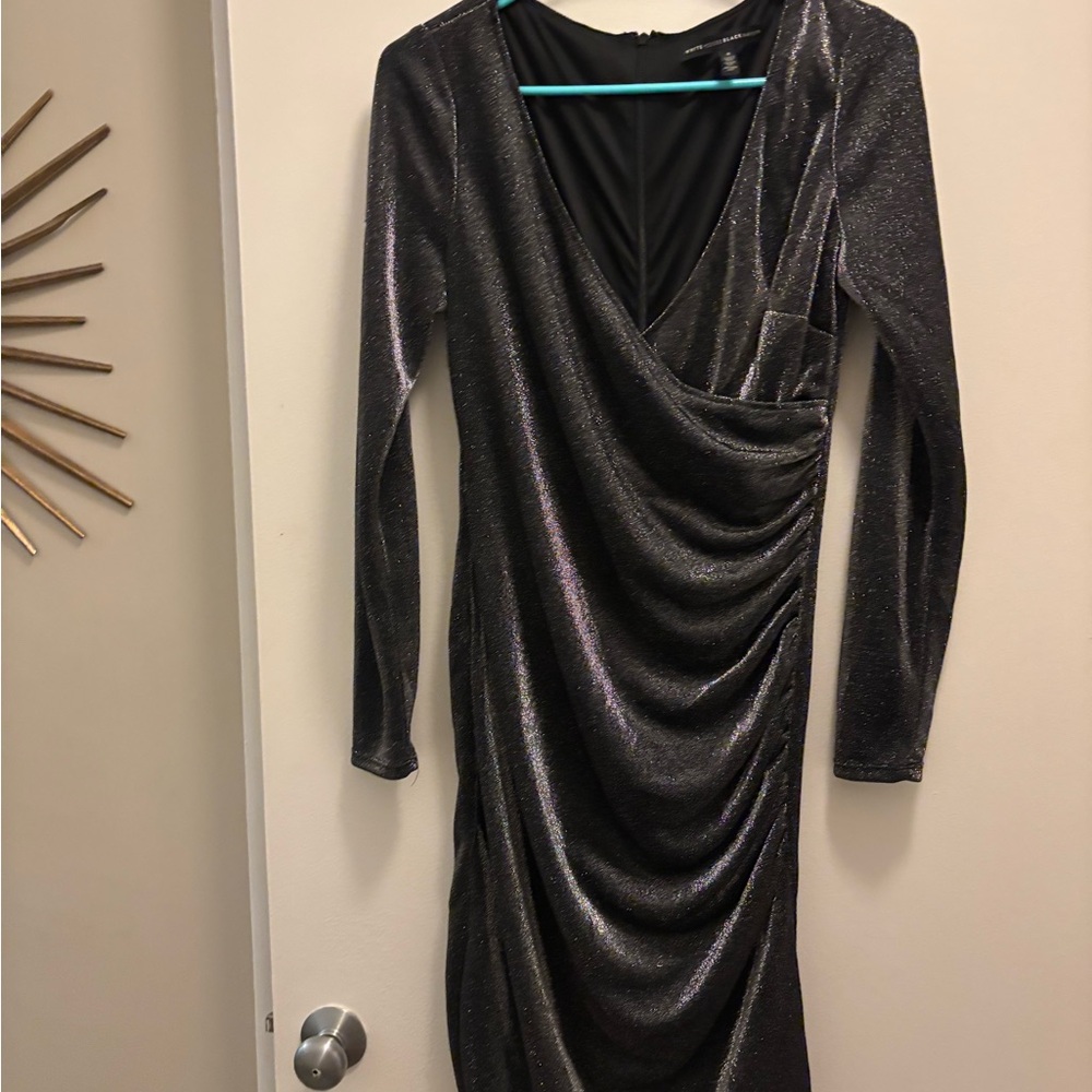 White House Black Market Shimmering Black Dress